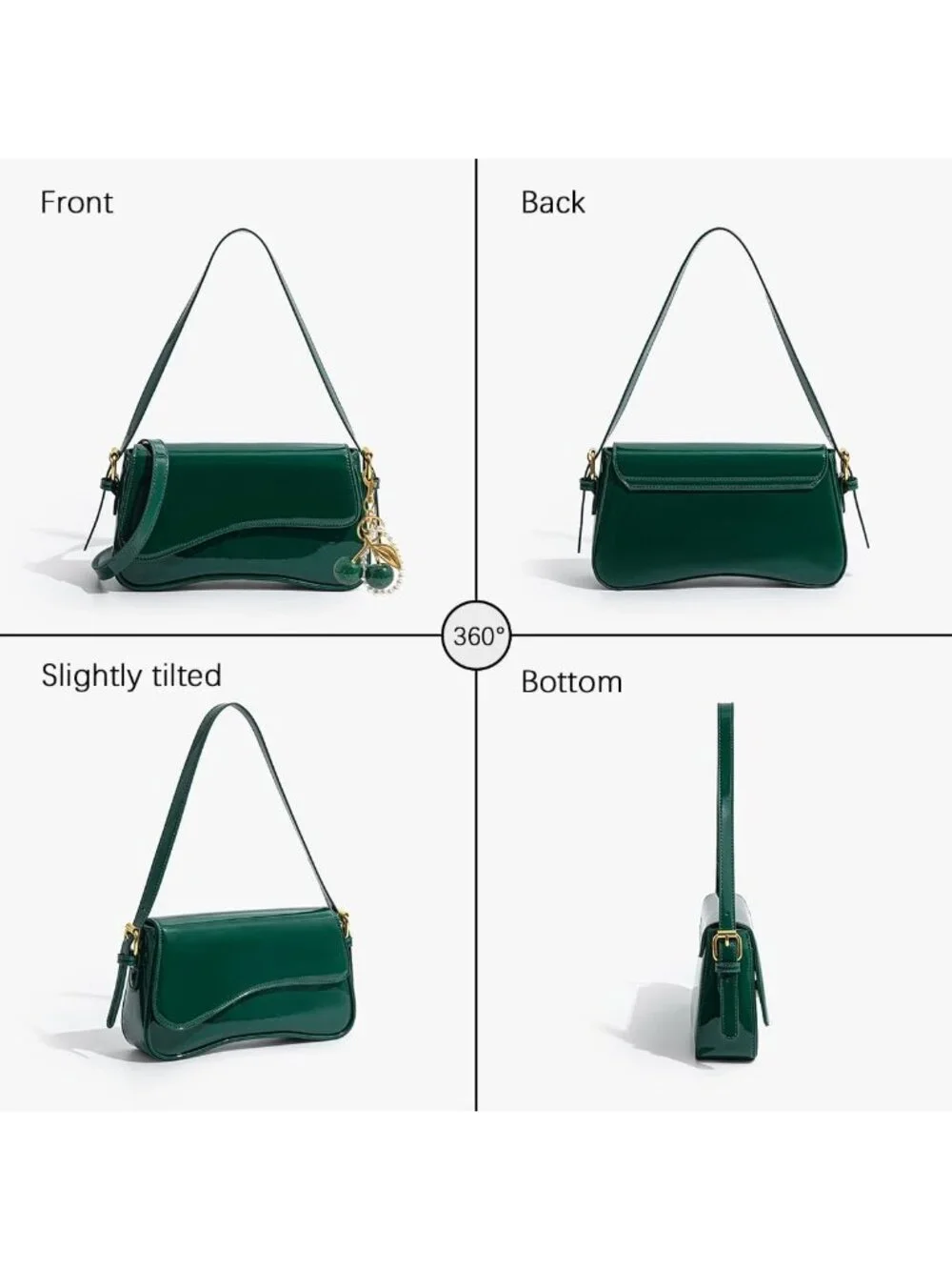 Chic Hobo Bag for Women | Retro Crossbody Shoulder Bag with Cherry Pendant & Y2K
